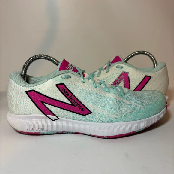 New Balance Womens Fuelcell 996 V4 Tennis Shoes WCH996N4 White Pink Blue Sz 10 - Picture 4 of 9